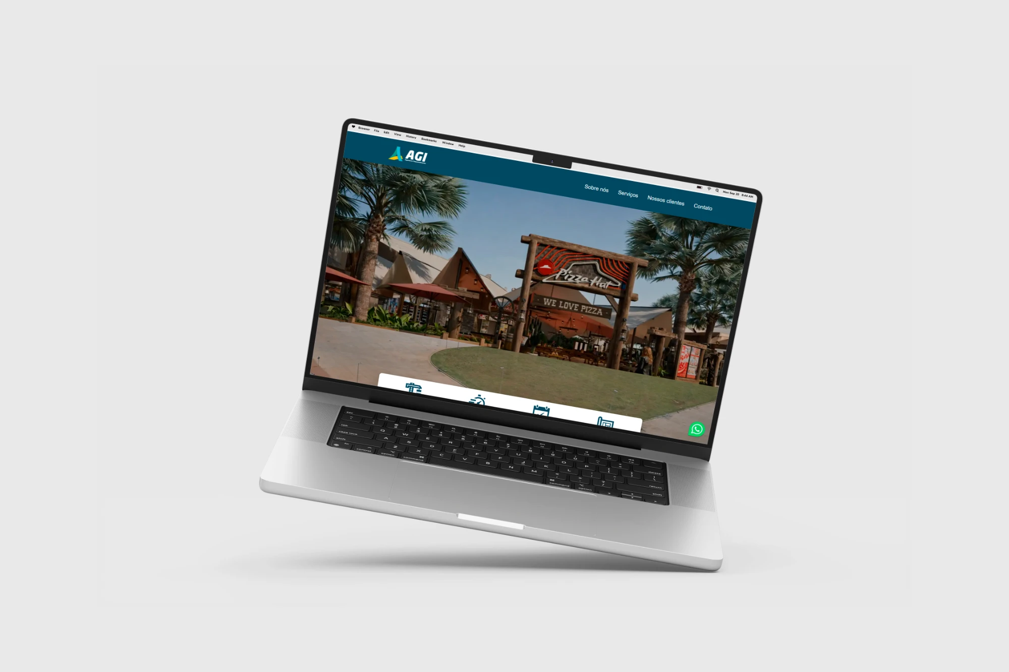 Site da AGI Engenharia aberto em um notebook